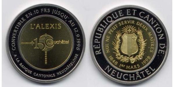 10 Franc Schweiz Bimetall 