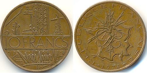 10 Franc France Brass 