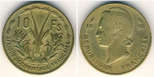 10 Franc French West Africa (1895-1958) Brass 