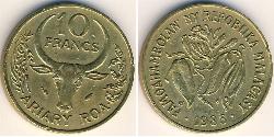 10 Franc Madagascar Bronce/Aluminio 