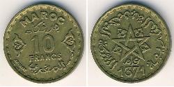 10 Franc Marokko Bronze 