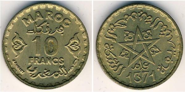 10 Franc Morocco Bronze 