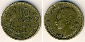 10 Franc French Fourth Republic (1946-1958) Bronze/Aluminium 