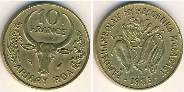 10 Franc Madagascar Bronze/Aluminium 