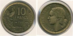 10 Franc Quatrième République (1946-1958) Bronze/Aluminium 
