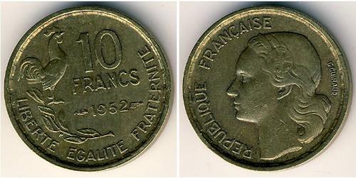 10 Franc Quatrième République (1946-1958) Bronze/Aluminium 