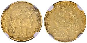 10 Franc Dritte Französische Republik (1870-1940)  Gold 