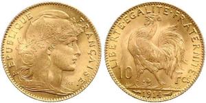 10 Franc Dritte Französische Republik (1870-1940)  Gold 