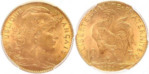 10 Franc Dritte Französische Republik (1870-1940)  Gold 