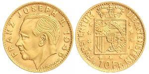 10 Franc Liechtenstein Gold Franz Joseph II, Prince of Liechtenstein (1938 - 1989) 