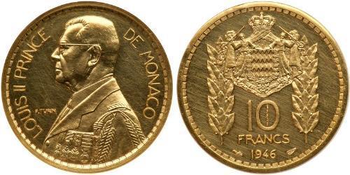 10 Franc Monaco Gold Louis II. von Monaco (1870-1949)