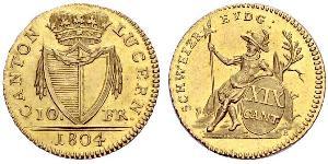 10 Franc Schweiz Gold 