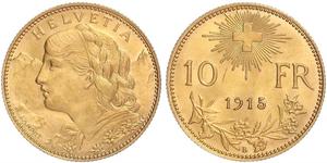 10 Franc Schweiz Gold 