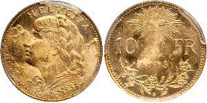 10 Franc Schweiz Gold 