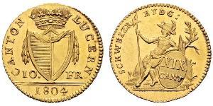 10 Franc Schweiz Gold 