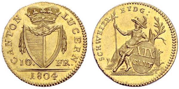 10 Franc Schweiz Gold 