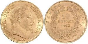 10 Franc Second French Empire (1852-1870) Gold Napoleon III (1808-1873)