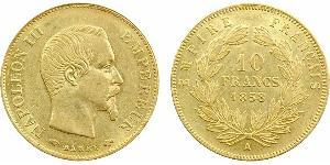 10 Franc Second French Empire (1852-1870) Gold Napoleon III (1808-1873)