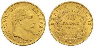 10 Franc Second French Empire (1852-1870) Gold Napoleon III (1808-1873)