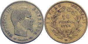 10 Franc Second French Empire (1852-1870) Gold Napoleon III (1808-1873)