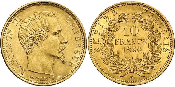 10 Franc Second French Empire (1852-1870) Gold Napoleon III (1808-1873)
