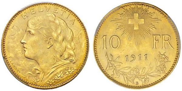 10 Franc Switzerland Gold 