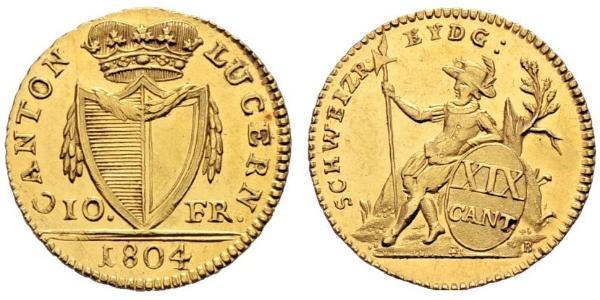 10 Franc Switzerland Gold 