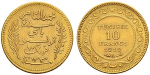 10 Franc Tunesien Gold 