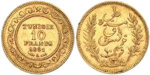 10 Franc Tunisia Gold 