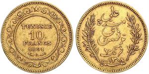 10 Franc Tunisia Gold 