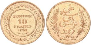 10 Franc Tunisia Gold 