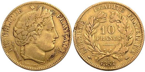 10 Franc Zweite Französische Republik (1848-1852) Gold 