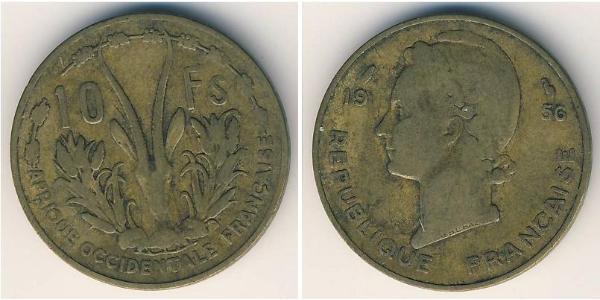 10 Franc French West Africa (1895-1958) Messing 