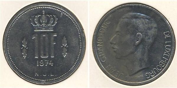 10 Franc Lussemburgo Nichel 