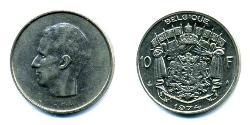 10 Franc Bélgica Níquel 
