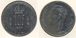 10 Franc Luxemburgo Níquel 