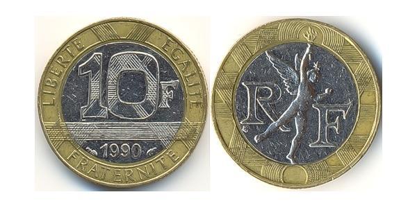 10 Franc Quinta República Francesa (1958 - ) Níquel/Cobre 