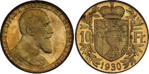 10 Franc Liechtenstein Or Franz Joseph II, Prince of Liechtenstein (1938 - 1989) 