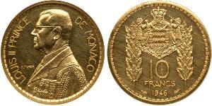 10 Franc Monaco Or Louis II de Monaco (1870-1949)