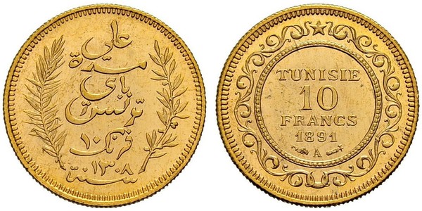 10 Franc Tunisie Or 