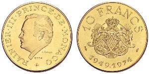 10 Franc Mónaco Oro Raniero III de Mónaco