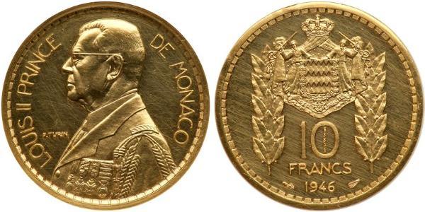 10 Franc Mónaco Oro Luis II de Mónaco (1870-1949)