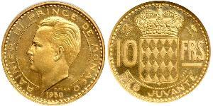 10 Franc Principato di Monaco Oro Ranieri III di Monaco