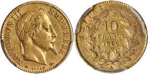 10 Franc Secondo Impero francese (1852-1870) Oro Napoleone III (1808-1873)