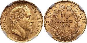 10 Franc Secondo Impero francese (1852-1870) Oro Napoleone III (1808-1873)