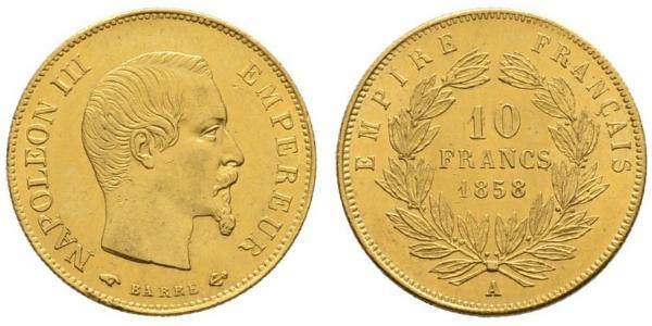 10 Franc Secondo Impero francese (1852-1870) Oro Napoleone III (1808-1873)