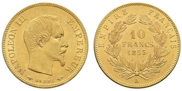 10 Franc Secondo Impero francese (1852-1870) Oro Napoleone III (1808-1873)