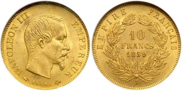 10 Franc Secondo Impero francese (1852-1870) Oro Napoleone III (1808-1873)