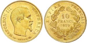 10 Franc Segundo Imperio francés (1852-1870) Oro Napoleon III (1808-1873)