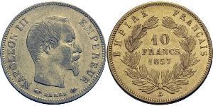 10 Franc Segundo Imperio francés (1852-1870) Oro Napoleon III (1808-1873)